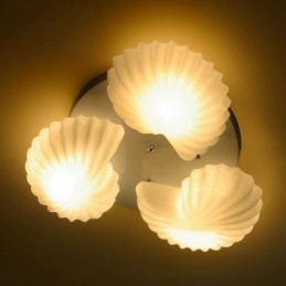 Traditioneller klassischer integrierter Kronleuchter mit 3 Lichtern und Glasschirm