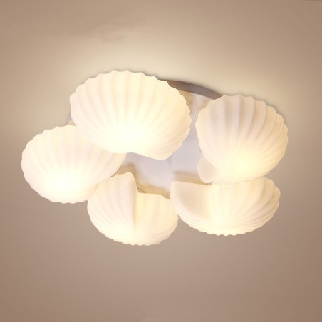 Conch 5-flammiger traditioneller klassischer integrierter Kronleuchter mit Glasschirm Conch 5-flammiger traditioneller klassischer integrierter Kronleuchter mit Glasschirm