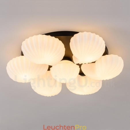 Traditioneller klassischer integrierter Kronleuchter mit 7 Lichtern und Glasschirm Traditioneller klassischer integrierter Kronleuchter mit 7 Lichtern und Glasschirm