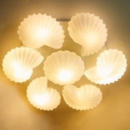 Traditioneller klassischer integrierter Kronleuchter mit 7 Lichtern und Glasschirm