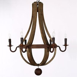Vintage Amerikanischer rustikaler Holzanhänger Winerel Kronleuchter Lampe Wohn- und Lampe