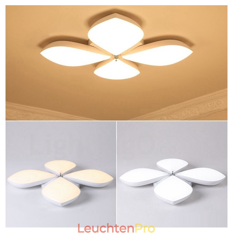 4-flammige, moderne, integrierte Deckenleuchte aus Metall