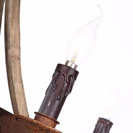 Vintage Amerikanischer rustikaler Holzanhänger Winerel Kronleuchter Lampe Wohn- und Lampe