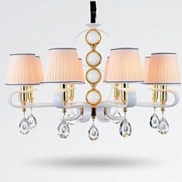 Stoff-Kronleuchter 8 Lichter Moderne minimalistische hochwertige Lampe