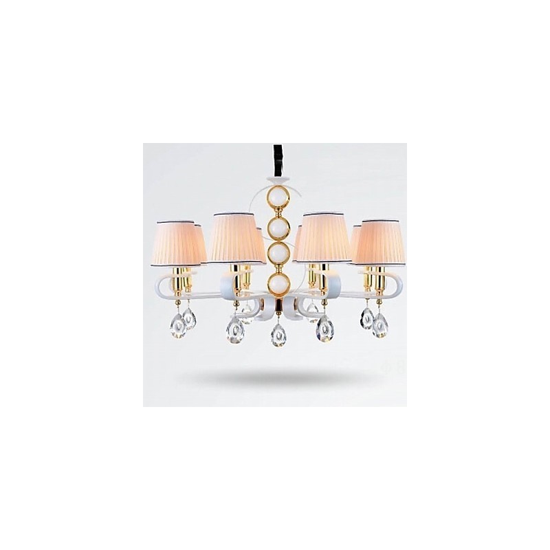 Stoff-Kronleuchter 8 Lichter Moderne minimalistische hochwertige Lampe