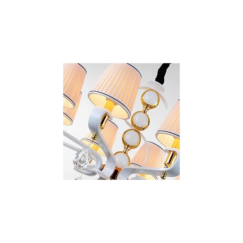 Stoff-Kronleuchter 8 Lichter Moderne minimalistische hochwertige Lampe