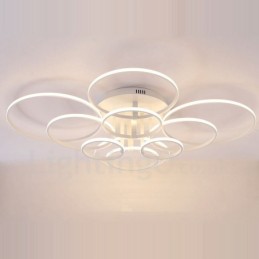 10-flammige, moderne, integrierte Deckenleuchte aus Metall