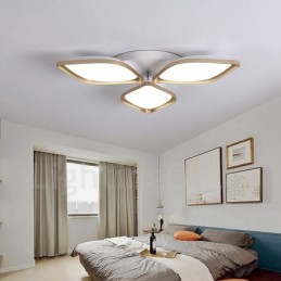 3-flammige, moderne, integrierte Deckenleuchte aus Metall