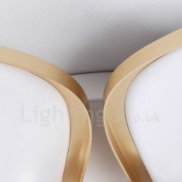 3-flammige, moderne, integrierte Deckenleuchte aus Metall