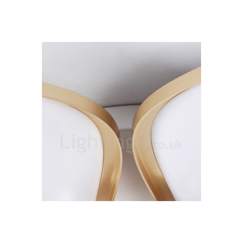 3-flammige, moderne, integrierte Deckenleuchte aus Metall