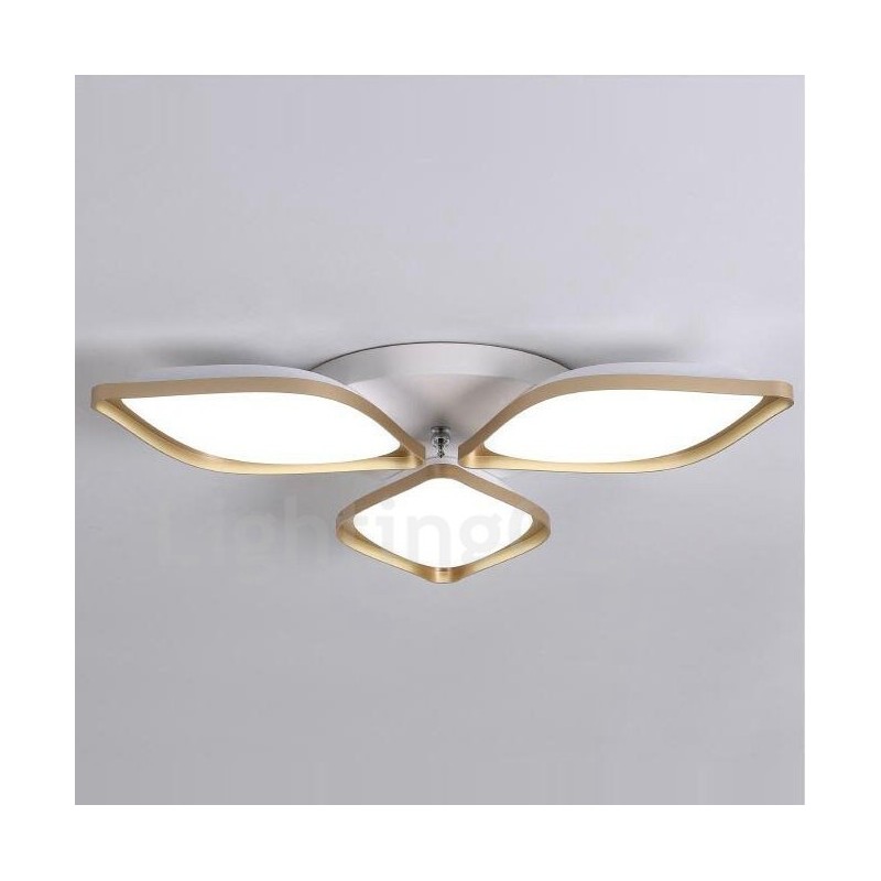 3-flammige, moderne, integrierte Deckenleuchte aus Metall