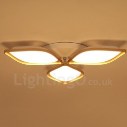 3-flammige, moderne, integrierte Deckenleuchte aus Metall