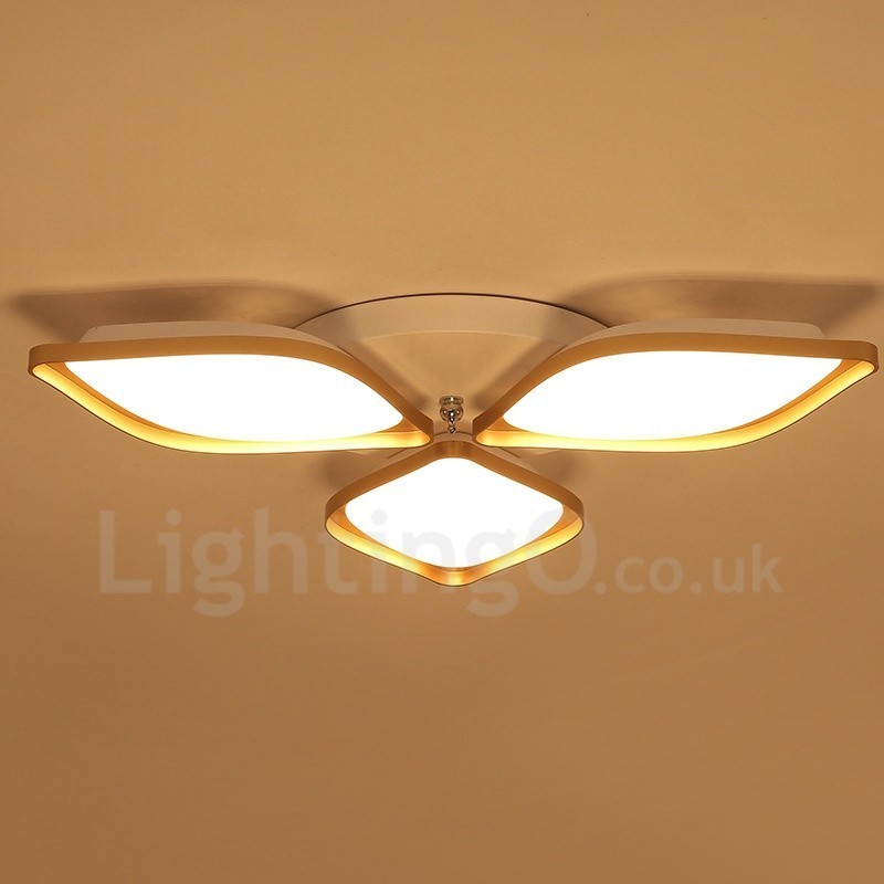 3-flammige, moderne, integrierte Deckenleuchte aus Metall