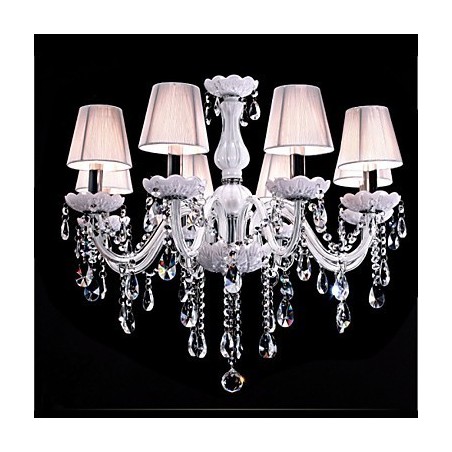 6 Lichter Luxus Kristall Kronleuchter Weiß Farbe K9 Kristall Kronleuchter 6 Lichter Luxus Kristall Kronleuchter Weiß Farbe K9 Kristall Kronleuchter