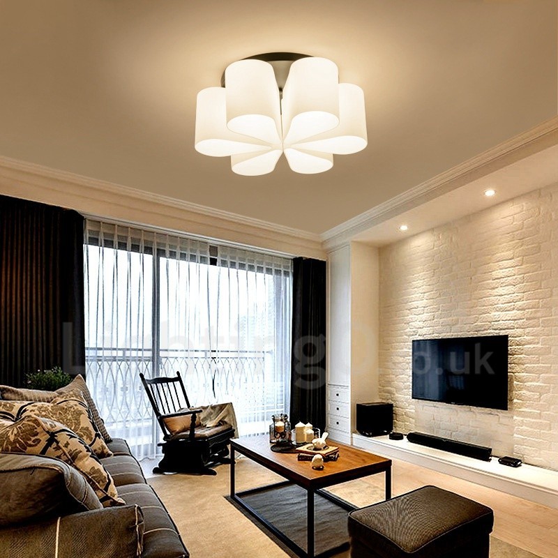 Rustikale Lodge-Einbauleuchte mit 6 Lichtern