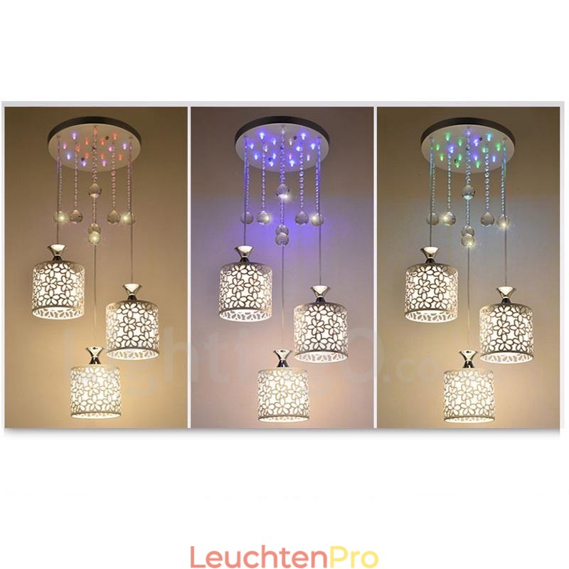 Moderne, zeitgenössische Glühlampe aus Metall mit 3 Lichtern