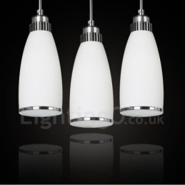 3-flammige, moderne, integrierte Pendelleuchte aus Metall