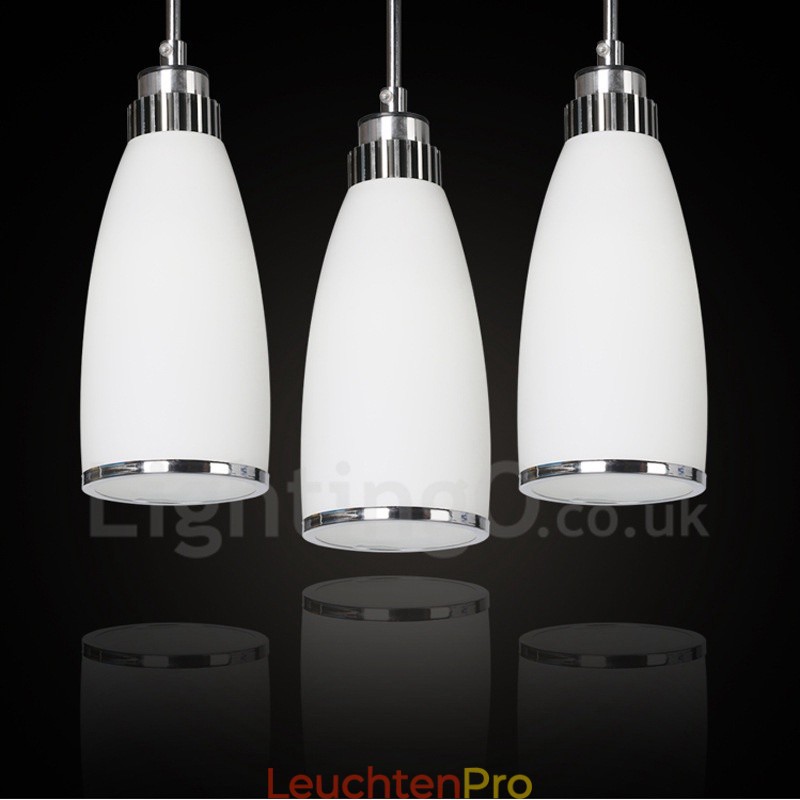 3-flammige, moderne, integrierte Pendelleuchte aus Metall