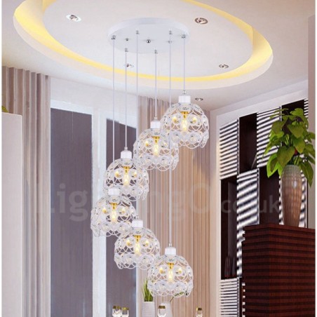 Integrierte Pendelleuchte „Rustic Lodge“ mit 6 Lichtern Integrierte Pendelleuchte „Rustic Lodge“ mit 6 Lichtern