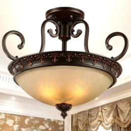 Rustikale Lodge-Einflammige Deckenleuchte aus Metall