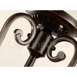 Rustikale Lodge-Einflammige Deckenleuchte aus Metall