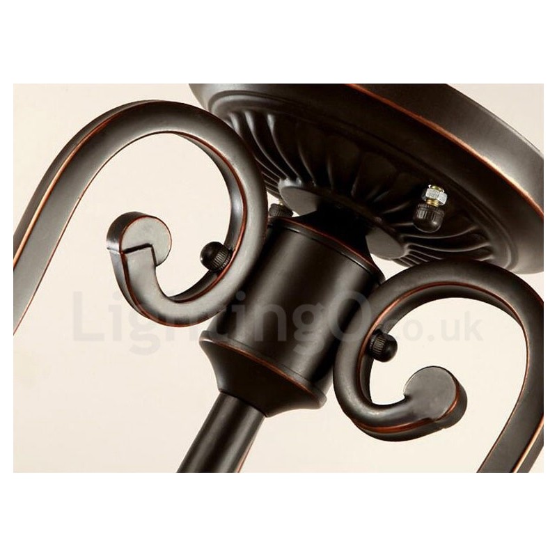 Rustikale Lodge-Einflammige Deckenleuchte aus Metall