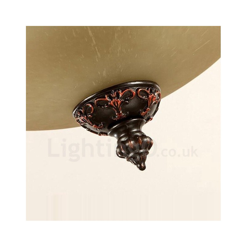 Rustikale Lodge-Einflammige Deckenleuchte aus Metall