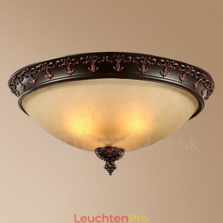 Rustikale Lodge-Einflammige Deckenleuchte aus Metall