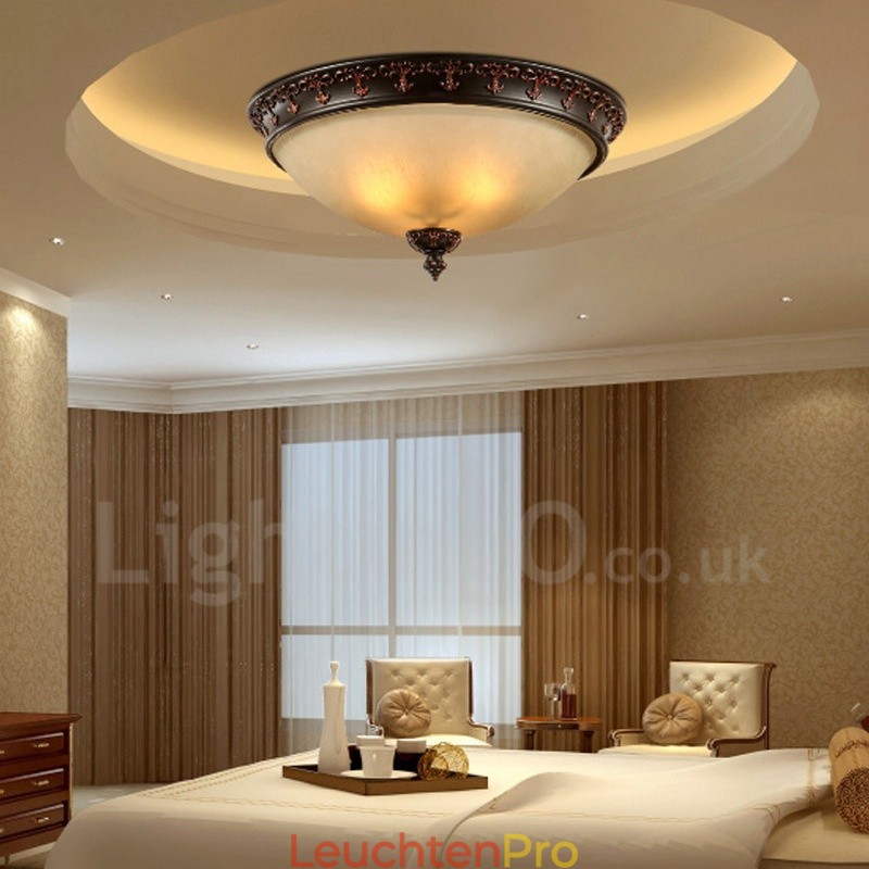 Rustikale Lodge-Einflammige Deckenleuchte aus Metall