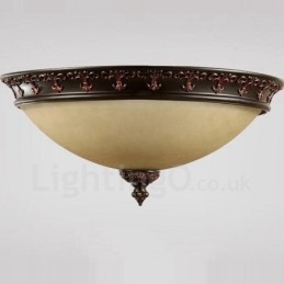 Rustikale Lodge-Einflammige Deckenleuchte aus Metall