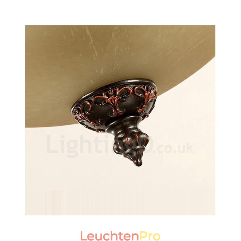 Rustikale Lodge-Einflammige Deckenleuchte aus Metall