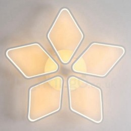 5-flammige, moderne, integrierte Deckenleuchte aus Metall