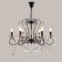 6 Lichter Kristall Kronleuchter Modern Zeitgenössisch Traditionell Klassisch Rustikal Lodge Vintage Retro
