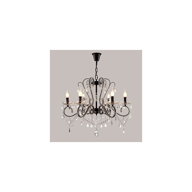 6 Lichter Kristall Kronleuchter Modern Zeitgenössisch Traditionell Klassisch Rustikal Lodge Vintage Retro