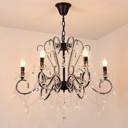 6 Lichter Kristall Kronleuchter Modern Zeitgenössisch Traditionell Klassisch Rustikal Lodge Vintage Retro
