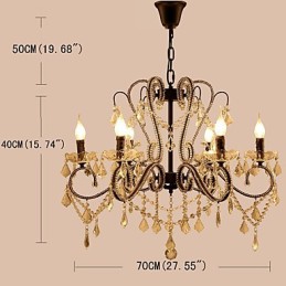 6 Lichter Kristall Kronleuchter Modern Zeitgenössisch Traditionell Klassisch Rustikal Lodge Vintage Retro