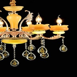 Traditionelle klassische Zinklegierung für Kronleuchter aus Kristall im Mini-Stil mit 6 Glühbirnen