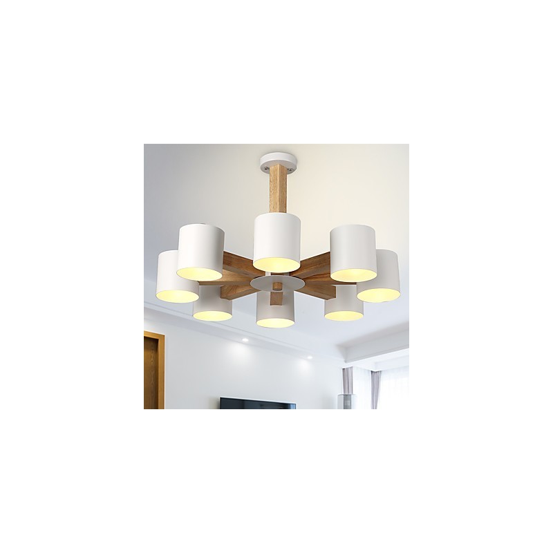 Kronleuchter mit 8 Lichtern, modern, zeitgenössisch, traditionell, klassisch, Vintage, Landhausstil, Holz-Funktion für Holz