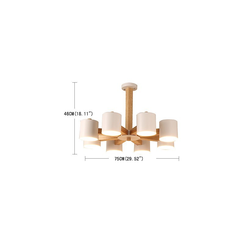 Kronleuchter mit 8 Lichtern, modern, zeitgenössisch, traditionell, klassisch, Vintage, Landhausstil, Holz-Funktion für Holz