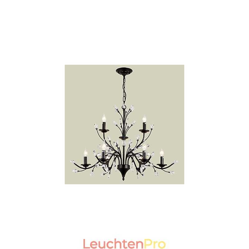 9 Lichter Kristall Kronleuchter Modern Zeitgenössisch Traditionell Klassisch Vintage Retro Country Malerei Feature