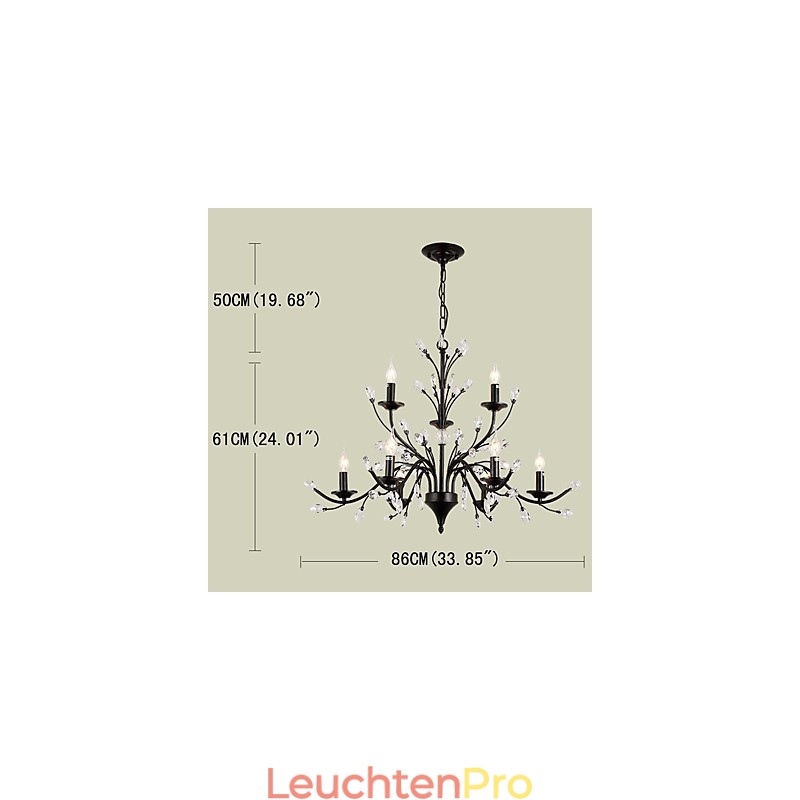 9 Lichter Kristall Kronleuchter Modern Zeitgenössisch Traditionell Klassisch Vintage Retro Country Malerei Feature