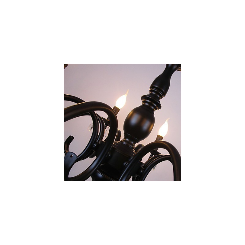 Kronleuchter im europäischen Stil, Kerze, Kristalllampe, einfache Eisenkunstlampe, dekorative Lampe