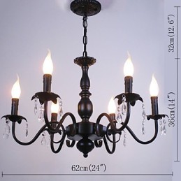 Kronleuchter im europäischen Stil, Kerze, Kristalllampe, einfache Eisenkunstlampe, dekorative Lampe