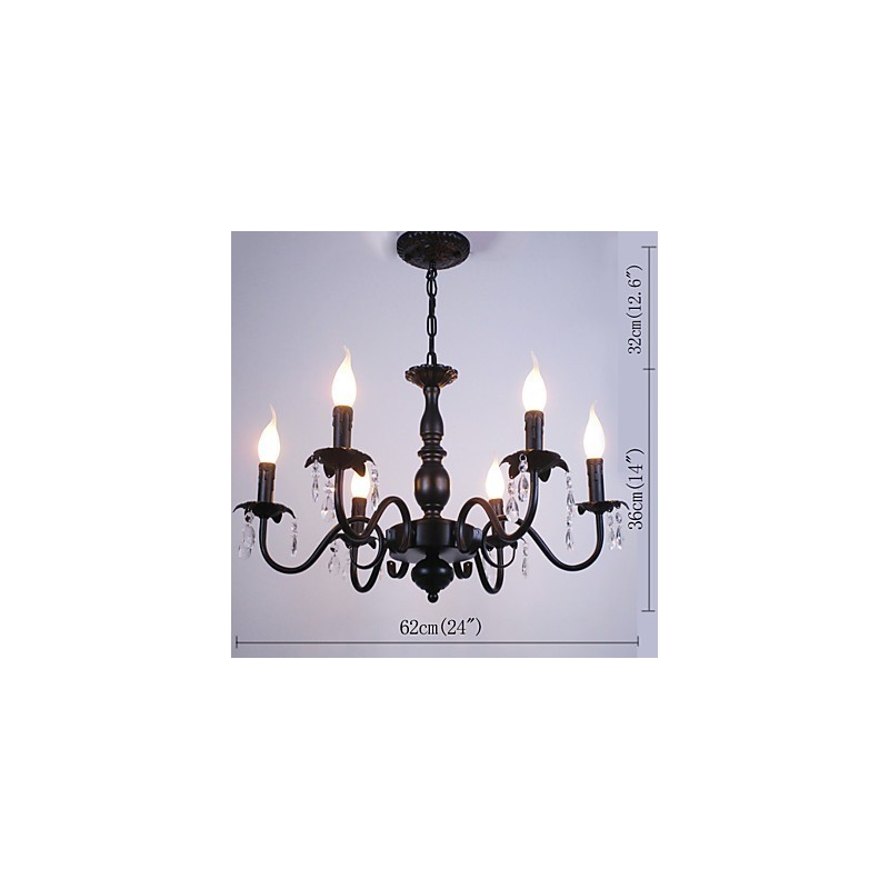 Kronleuchter im europäischen Stil, Kerze, Kristalllampe, einfache Eisenkunstlampe, dekorative Lampe