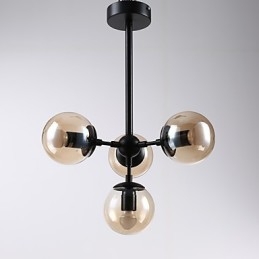 Vier Licht Post Moderne Europa Stil Modo Metall Glas Pendelleuchte die Foyer Schmücken Industrielle Kronleuchter Lampe