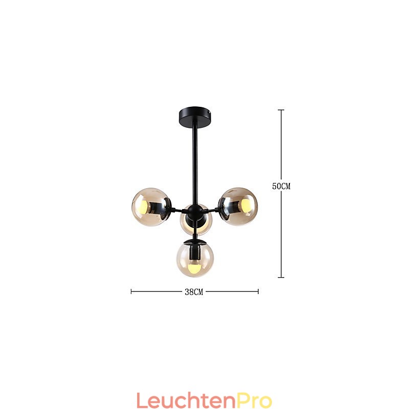 Vier Licht Post Moderne Europa Stil Modo Metall Glas Pendelleuchte die Foyer Schmücken Industrielle Kronleuchter Lampe