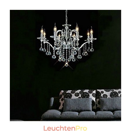 Eleganter Kristall-Kronleuchter mit 8 Lichtern Eleganter Kristall-Kronleuchter mit 8 Lichtern