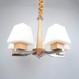 Modernes, zeitgenössisches galvanisiertes Merkmal für Kronleuchter aus Holz und Bambus