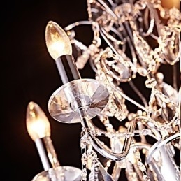 Modernes, zeitgenössisches, traditionelles, klassisches Landhaus-Chrom-Element für Kristall-Metall-Kronleuchter