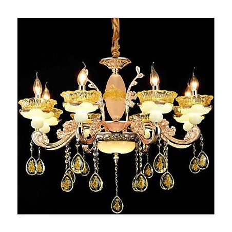 Traditionelles, klassisches galvanisiertes Merkmal für einen Kronleuchter aus Kristall im Mini-Stil aus Metall mit 8 Glühbirnen Traditionelles, klassisches galvanisiertes Merkmal für einen Kronleuchter aus Kristall im Mini-Stil aus Metall mit 8 Glühbirnen